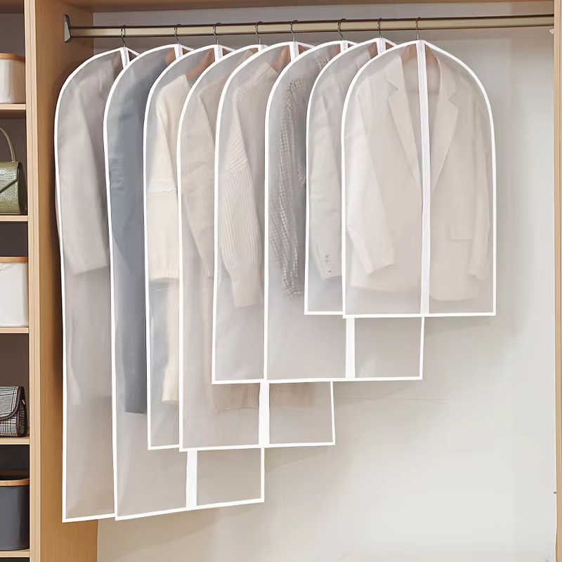 Customized Hang-Translucent PEVA Plastic Garment Bags for Dresses Foldable Coat Cover