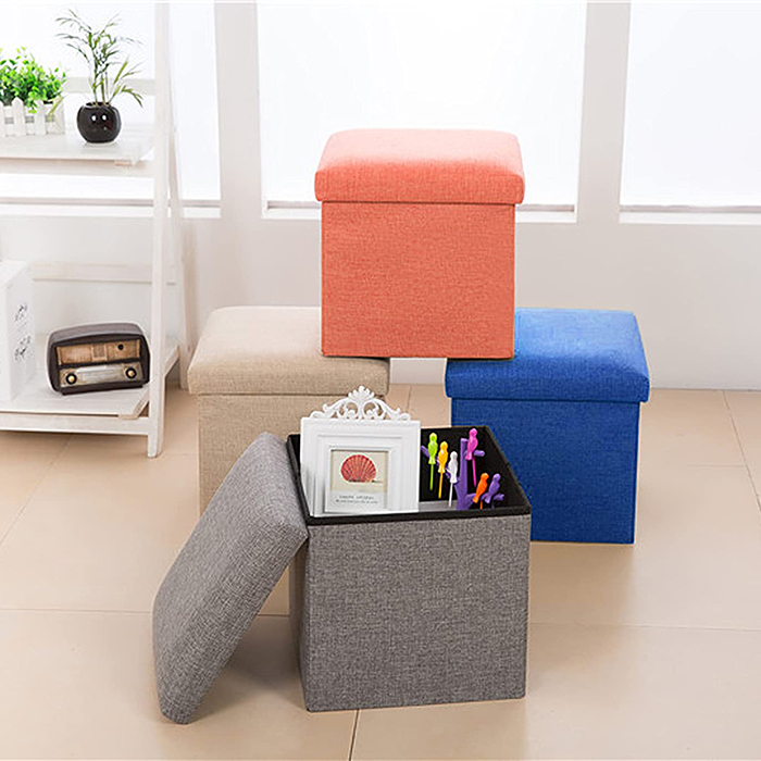 Linen Type Cloth Foldable Storage Cubes Boxes, Storage Container for Clothing Closet Organzier