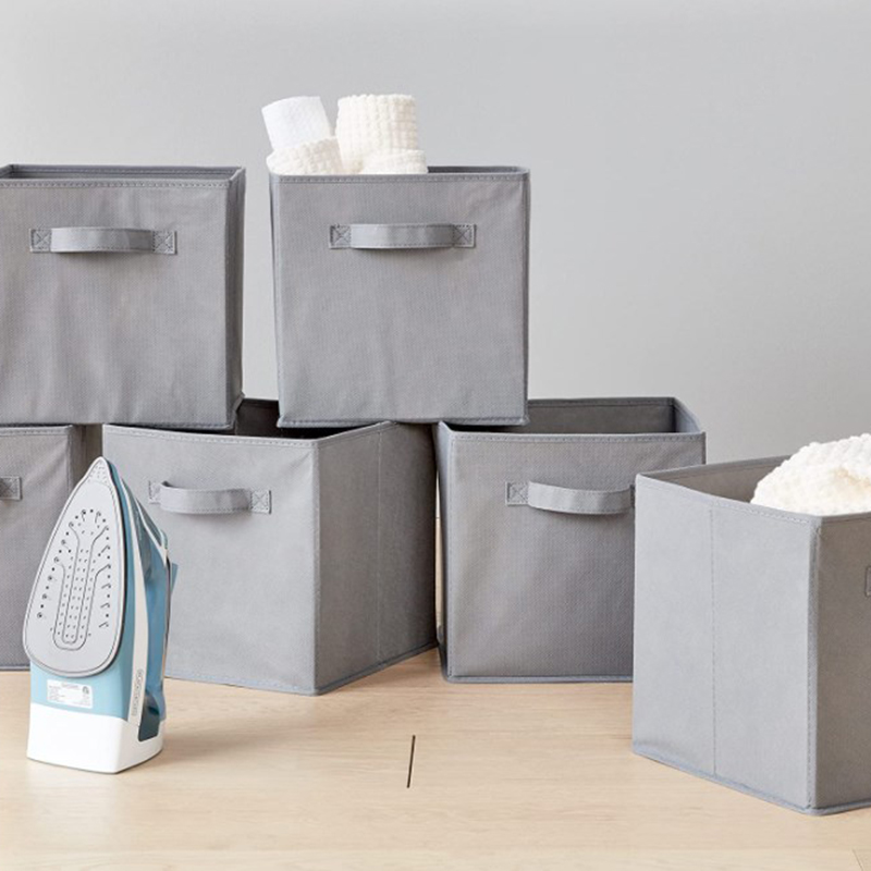 Foldable Cotton Linen Fabric Storage Box for Clothing Toy Large Storage Baskets for Shelves Storage Container Bedroom_复制