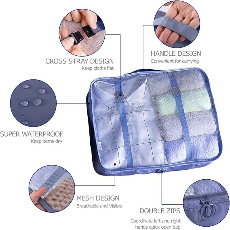 Suitcase Organizer Set, Packing Cubes Clothes, Shoe Bag Travel Organizer Cosmetic Packing Bags for Suitcases