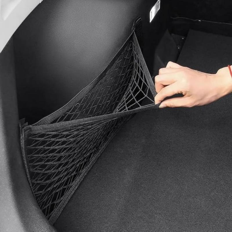 Car Boot Mesh Bag, Car Storage Net Bag with Square Frame for Car Interior Accessories, Mesh Organizer Bag 