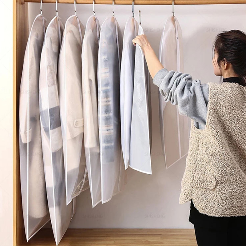 Customized Hang-Translucent PEVA Plastic Garment Bags for Dresses Foldable Coat Cover