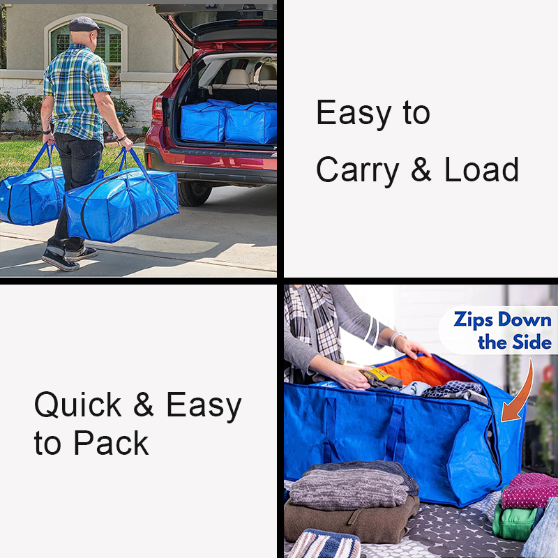Heavy Duty,Extra Large Packing Bags for Moving,Reusable Plastic Moving Totes,Clothes Storage Containers,Moving Supplies Bins