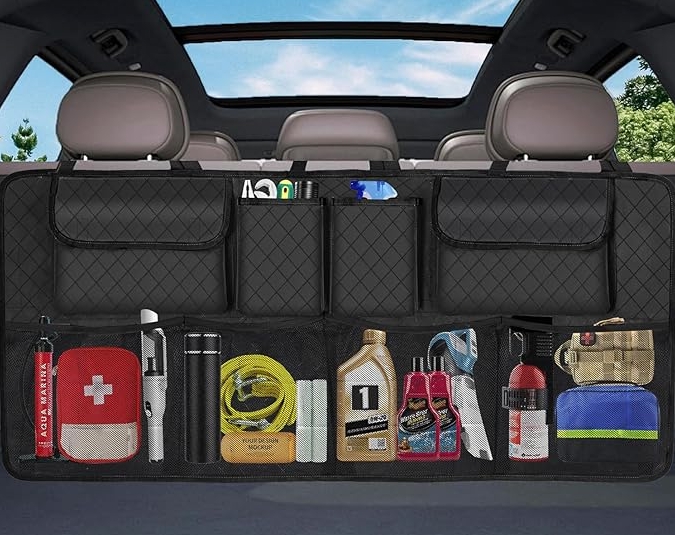Car Trunk Organizer and Storage, Large Capacity Backseat Hanging Storage Accessories, Backseat Car Organizer for SUV/MPV/Truck