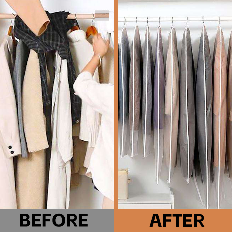 Customized Hang-Translucent PEVA Plastic Garment Bags for Dresses Foldable Coat Cover