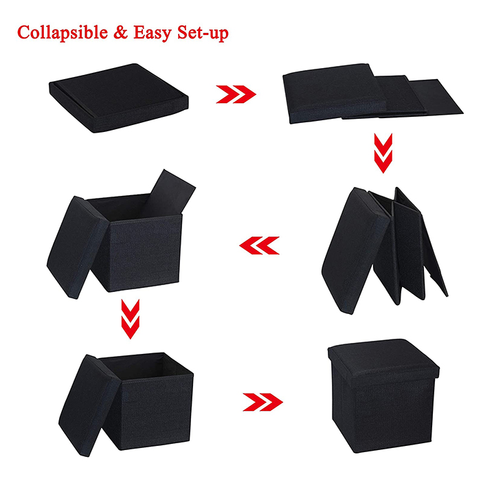 Linen Type Cloth Foldable Storage Cubes Boxes, Storage Container for Clothing Closet Organzier