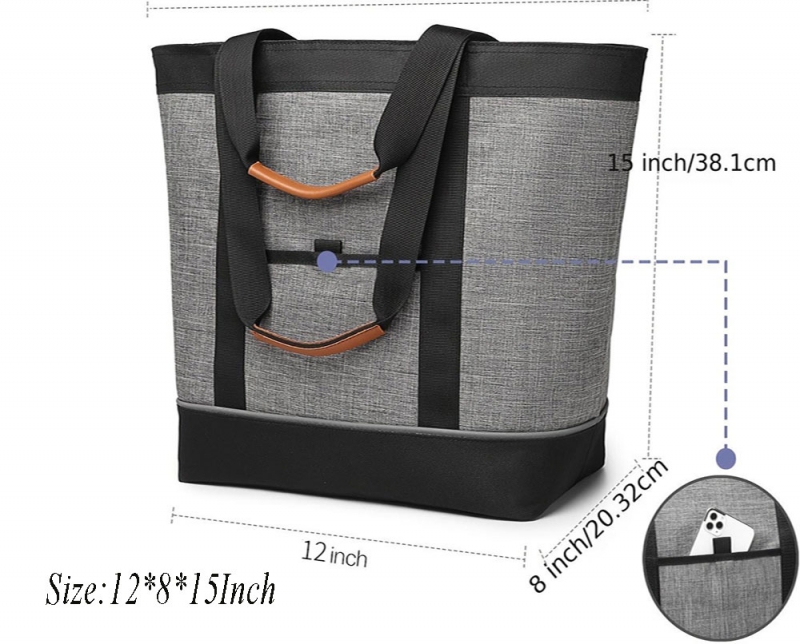 Insulated Cooler Bag Large Reusable Grocery Tote for Women Food Delivery Bag for Travel Beach Picnic