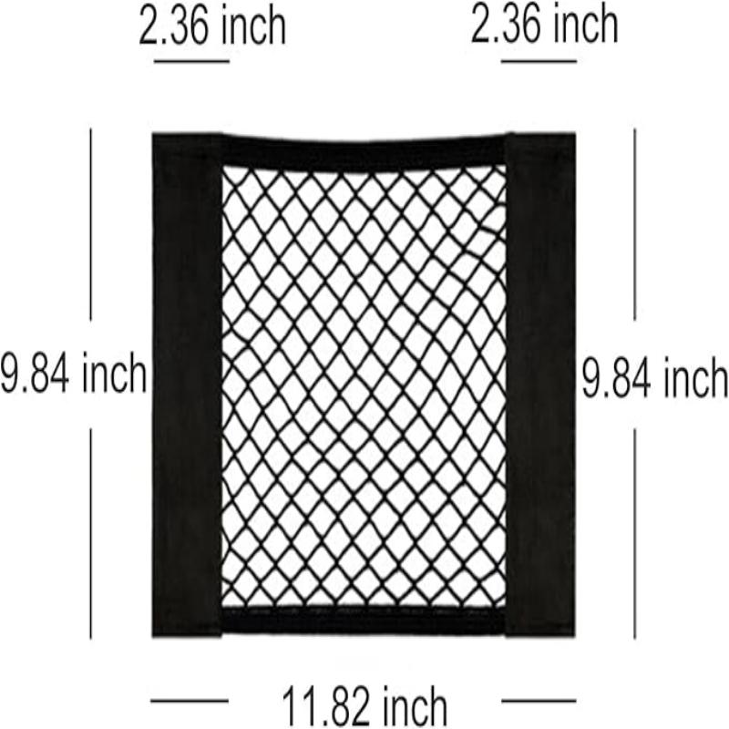Car Boot Mesh Bag, Car Storage Net Bag with Square Frame for Car Interior Accessories, Mesh Organizer Bag 