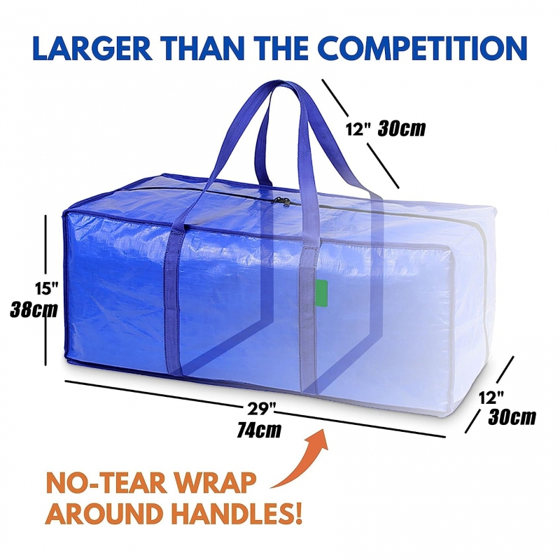 Heavy Duty,Extra Large Packing Bags for Moving,Reusable Plastic Moving Totes,Clothes Storage Containers,Moving Supplies Bins