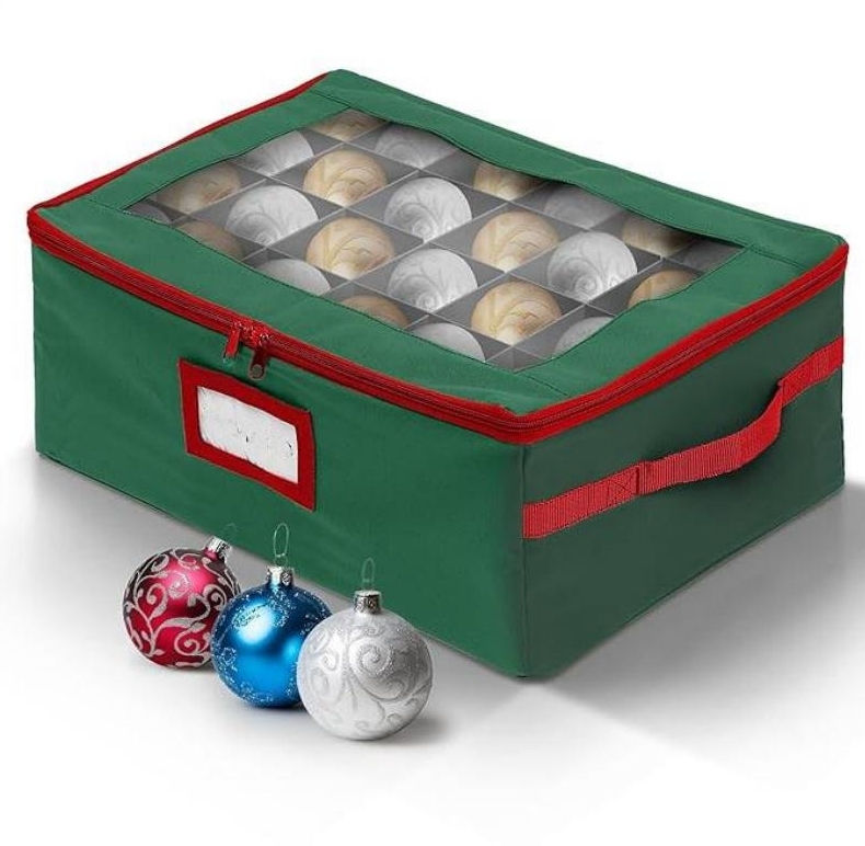 Christmas Ornament Storage Container Box with Dividers – Convenient Durable 2 Individual Removable Trays 