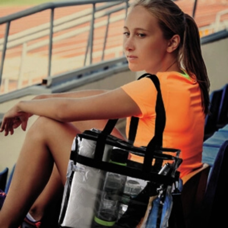 Clear PVC Tote Bag Shoulder Straps and Zippered Shopping Bag for outdoors
