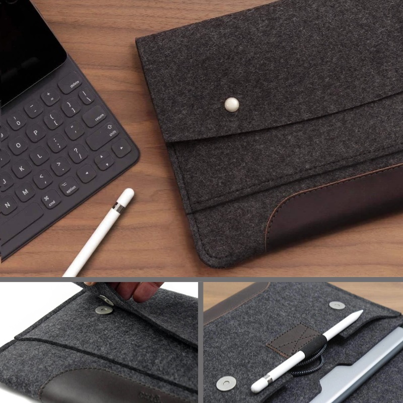iPad Pro Sleeve Case 100% Wool Felt Bag Fits iPad Pro/Air 11" & iPad Air 10.9" + Magic Keyboard