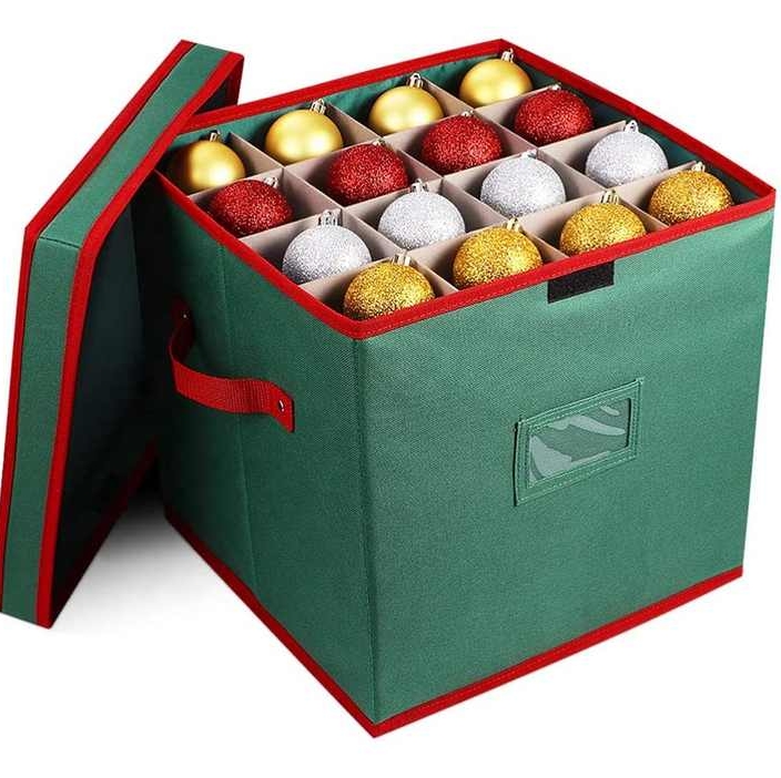 Extra Large Folding 64 Christmas Ball Storage Containers with Lid