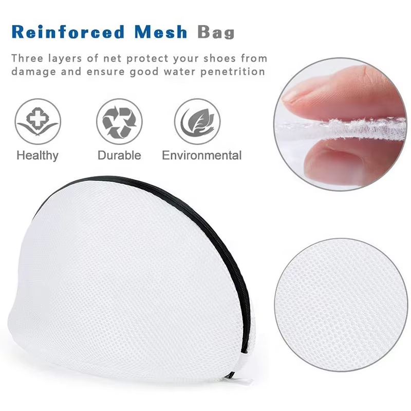 Mesh Shoe Washing Bag for Washing Machine with Zipper Laundry Bag