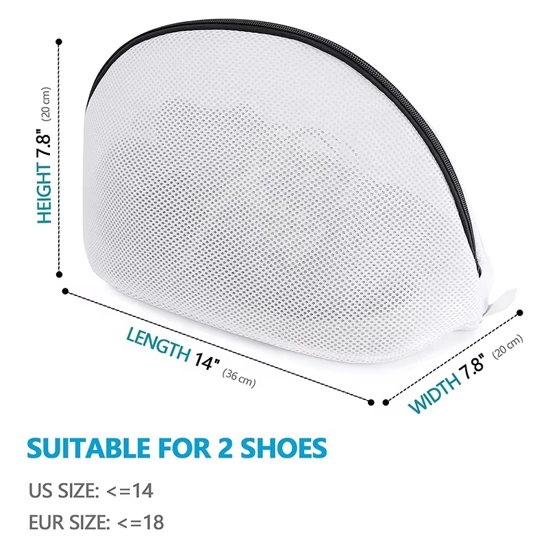 Mesh Shoe Washing Bag for Washing Machine with Zipper Laundry Bag