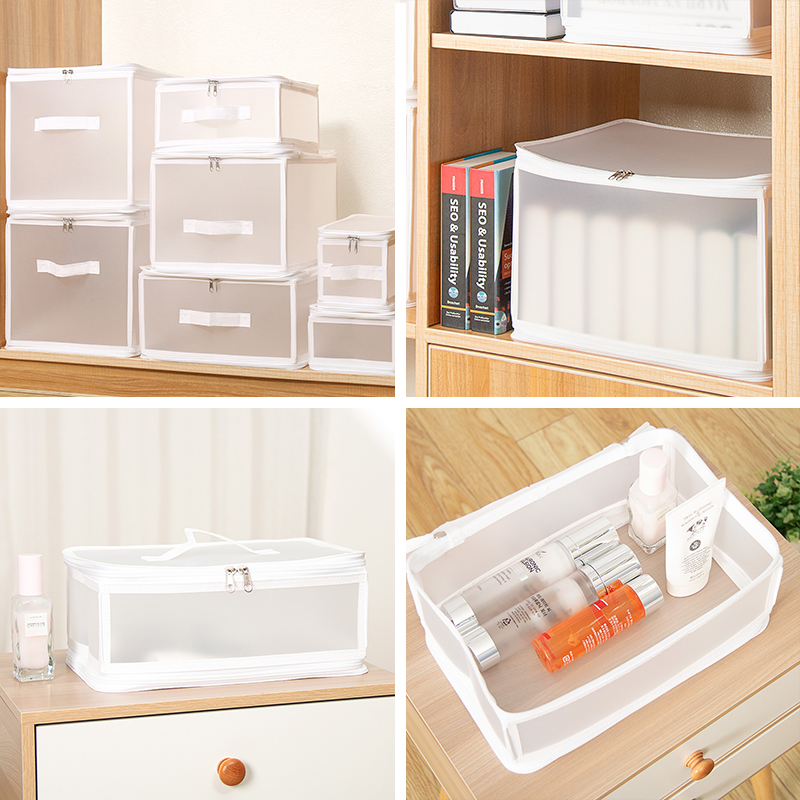 PP Plastic Storage Organizer Zipper Box