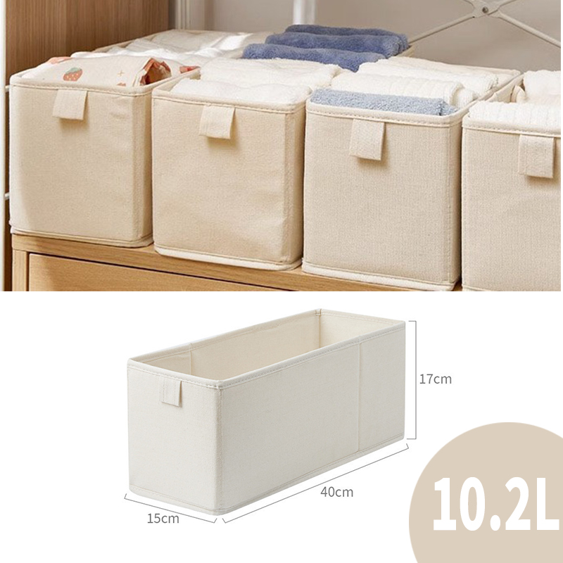 Cotton Linen Drawer Organizer Container Storage Box