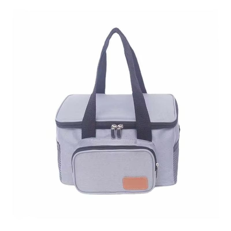 Insulated Cooler Bag Large Lunch Thermal Bag With Mesh Pockets