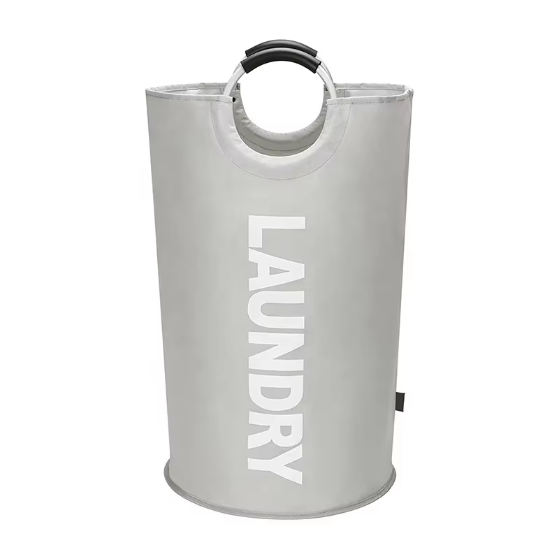 Foldable Tall Laundry Bag for Dirty Clothes Laundry Basket With Mental Handle 