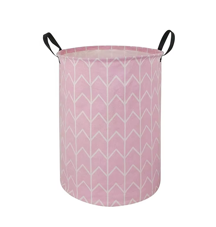 Dirty Clothes Storage Bag Foldale Round Laundry Basket for Bathroom