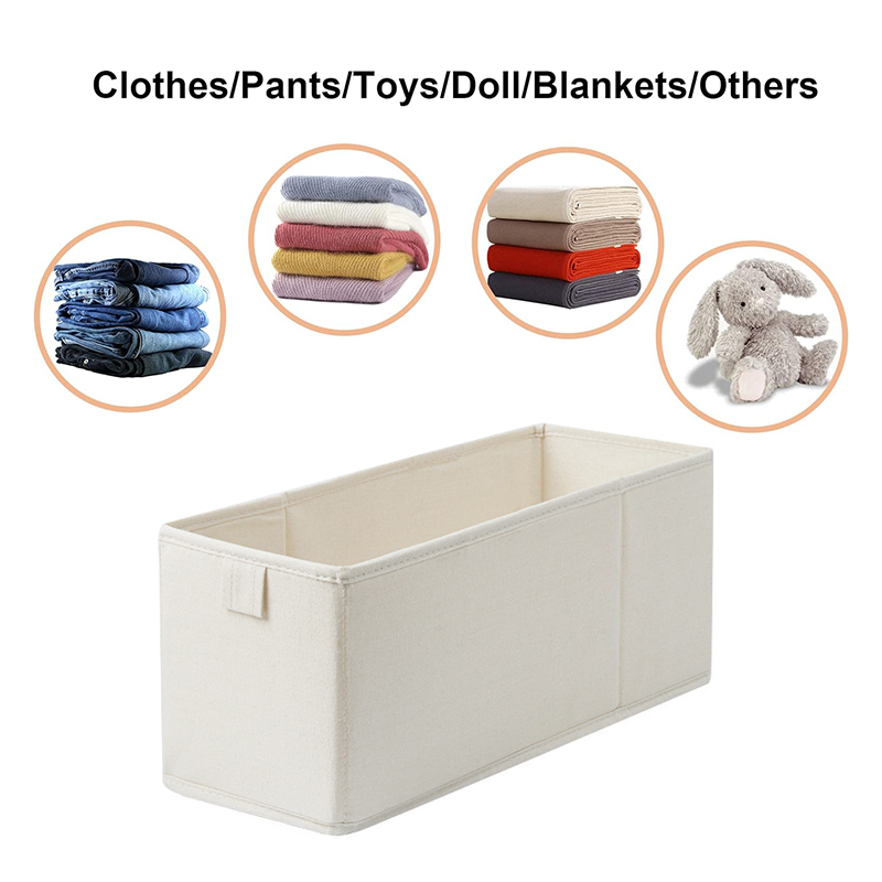 Cotton Linen Drawer Organizer Container Storage Box