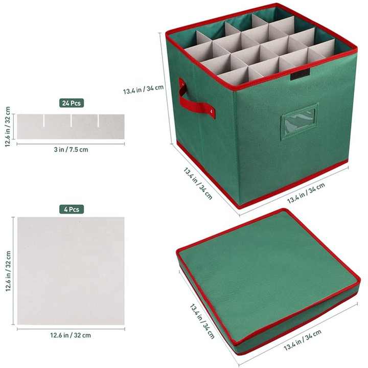 Extra Large Folding 64 Christmas Ball Storage Containers with Lid