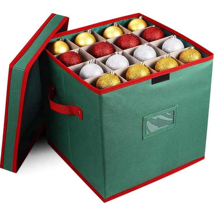 Extra Large Folding 64 Christmas Ball Storage Containers with Lid