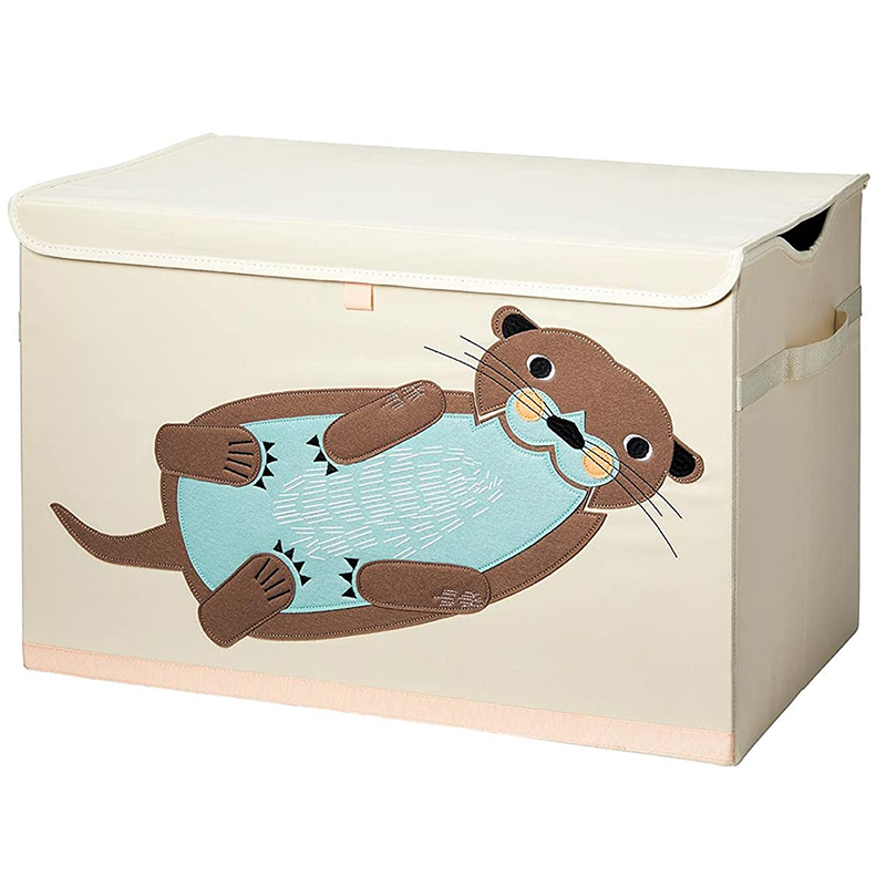 Large Toy Box Chest Storage Organizer with Lid,Collapsible Kids Toys Boxes Basket Bins with Sturdy Handles for Boys and Girls, Nursery, Playroom