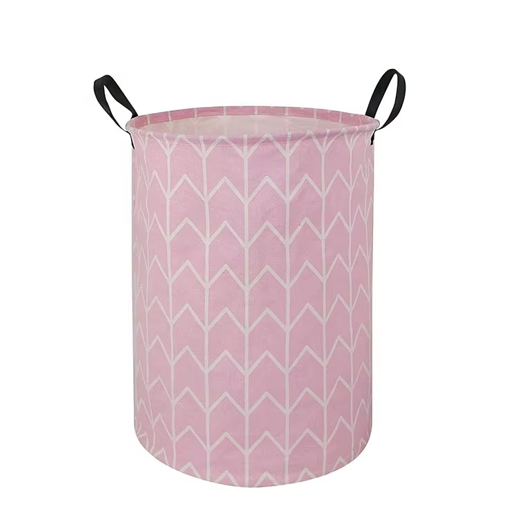 Dirty Clothes Storage Bag Foldale Round Laundry Basket for Bathroom