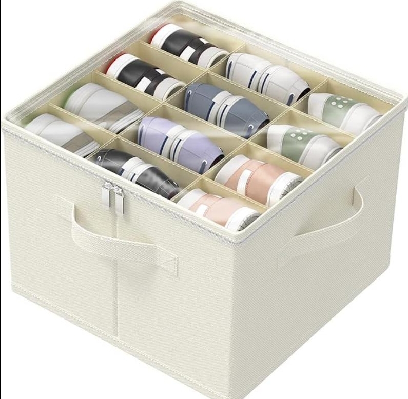 12 Pairs Shoe Storage Organizer Closet Cabinet Shoe Storage Box