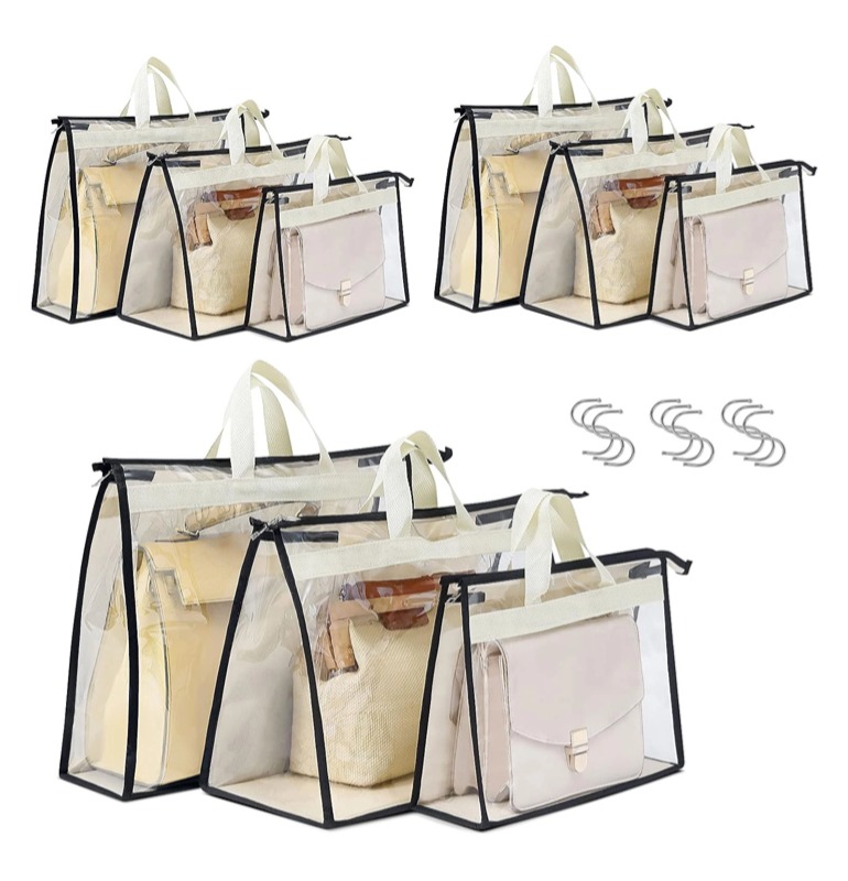 OEM PVC Clear Dust Bags Zipper, Transparent Handbag Storage for Handbags