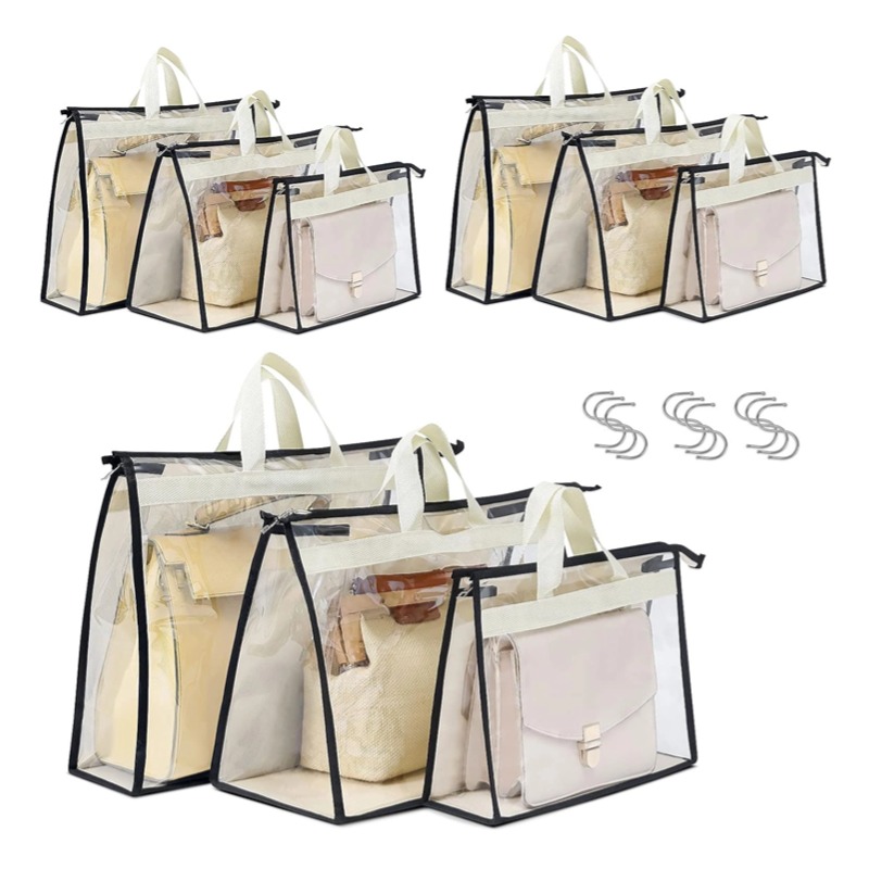 OEM PVC Clear Dust Bags Zipper, Transparent Handbag Storage for Handbags