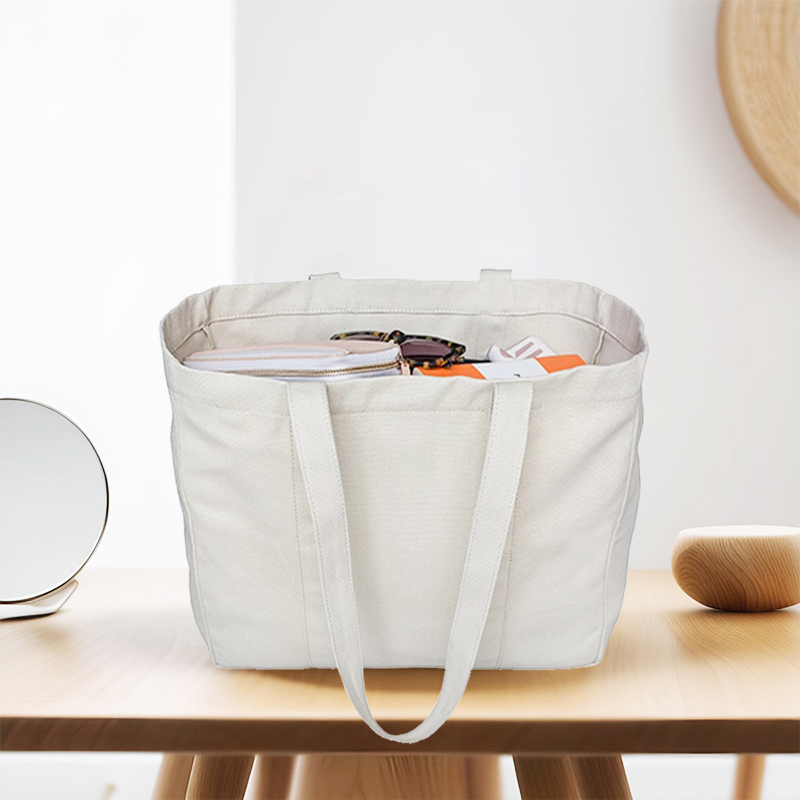 Large Capacity Cotton Canvas Beach Shopping Bag