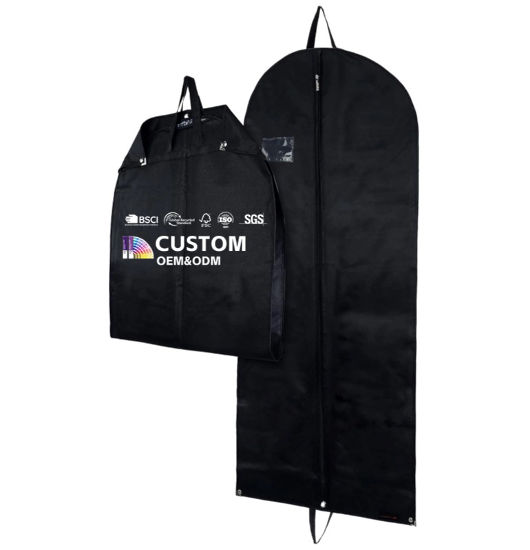 Wholesale Custom Black Clothing Dust Bag PP Suit Cover Garment Bag
