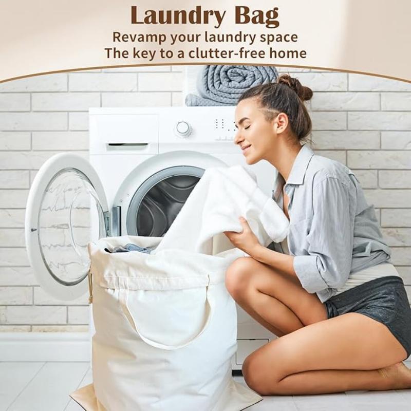 Heavy Duty Canvas Cotton Drawstring Pouch Bag Laundry Bags