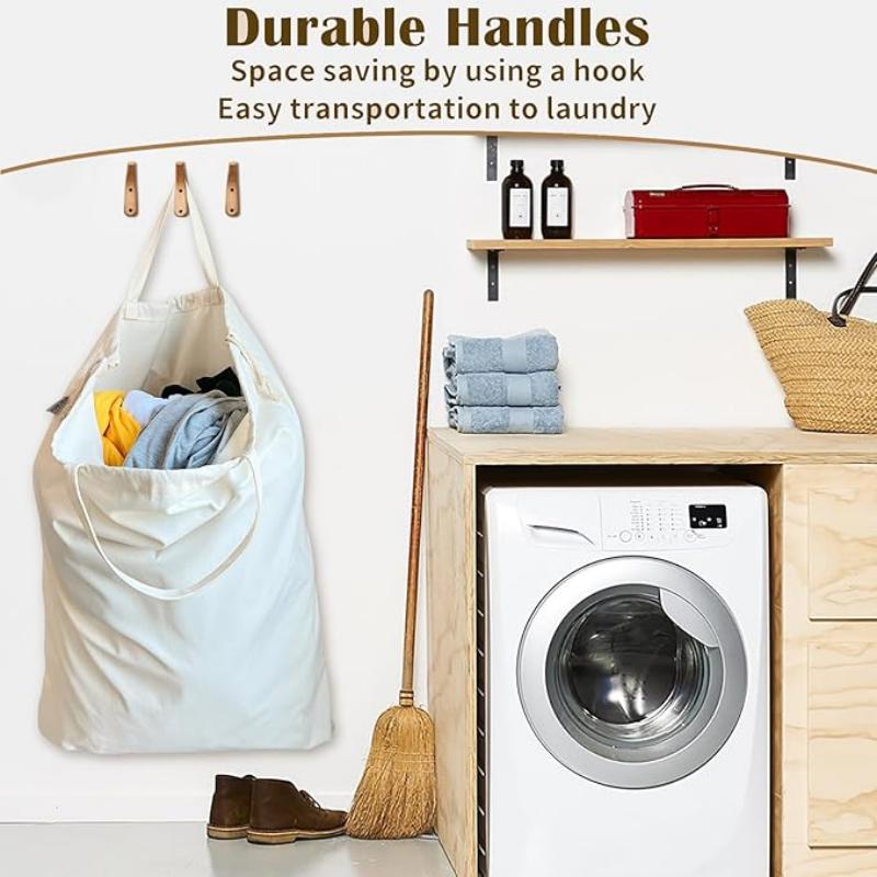 Heavy Duty Canvas Cotton Drawstring Pouch Bag Laundry Bags