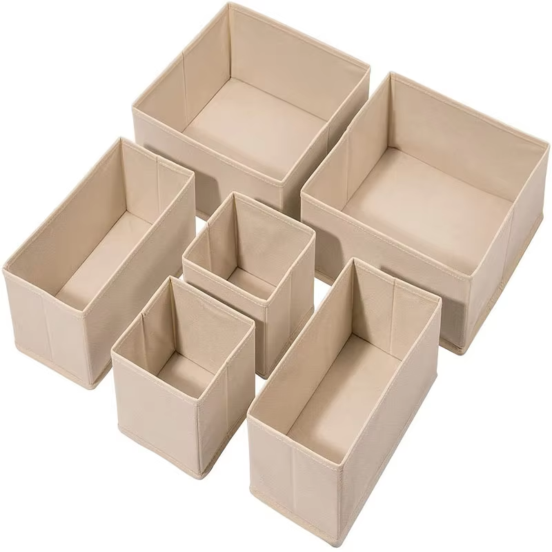 Set of 6 Underwear Drawer Organizer Storage Box for Clothes for Socks