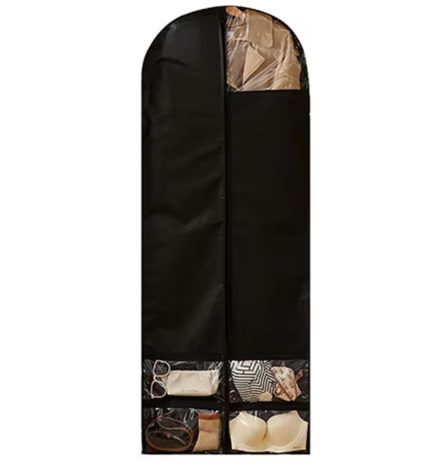 Dustproof Garment Cover with Transparent Pockets Garment Bag for Clothing