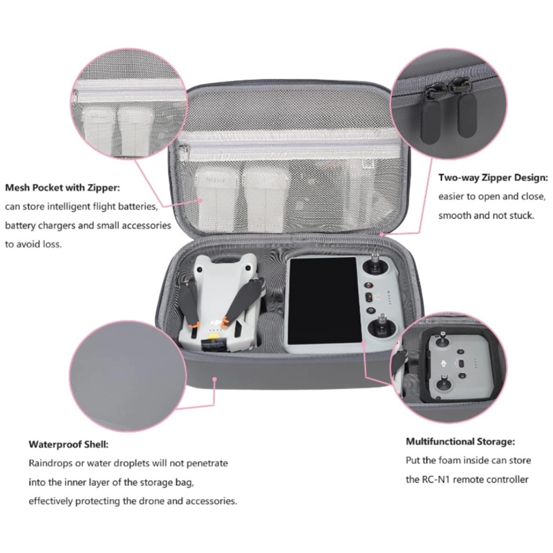 Storage Bag for DJI Mini 3/4/Pro Drone Case Hard Shell Carrying case