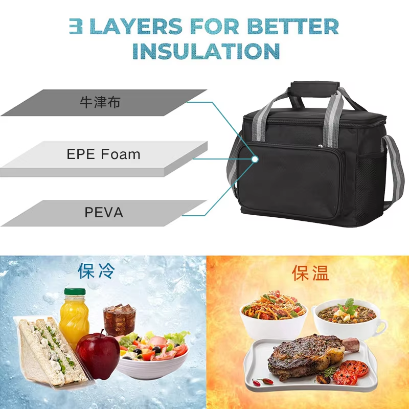 Custom Lunch Food Cooler Bag Insulated Tote Lunch Cooler Bag With Pockets