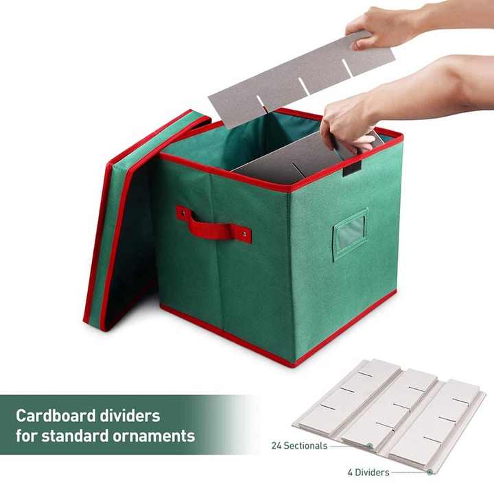 Extra Large Folding 64 Christmas Ball Storage Containers with Lid