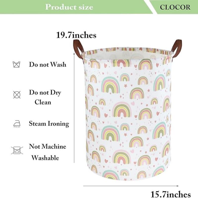 Foldable Round Waterproof Storage Basket Laundry Basket with Handles