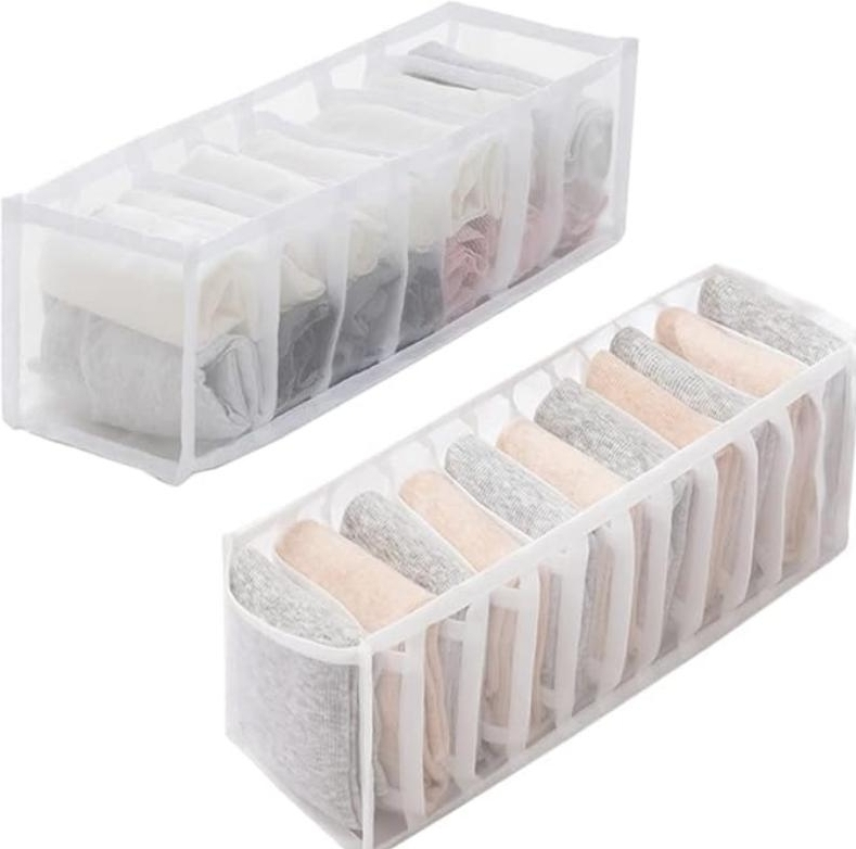 Collapsible Home Wardrobe Clothes Closet Cloth Organizer Bra Socks Drawer Dividers Fabric Underwear Foldable Storage Bag Box