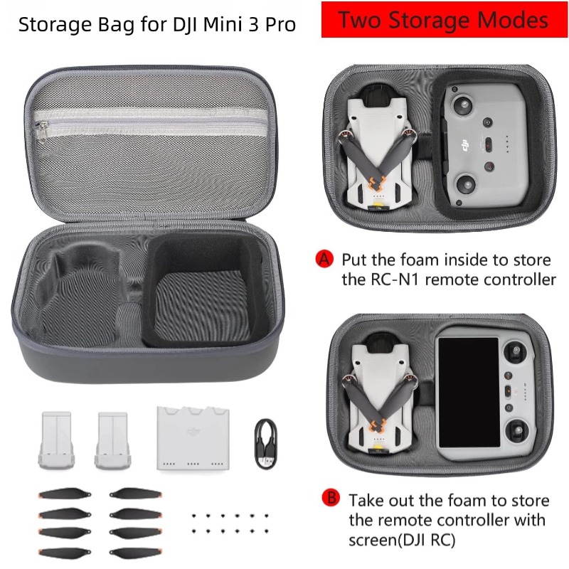 Storage Bag for DJI Mini 3/4/Pro Drone Case Hard Shell Carrying case