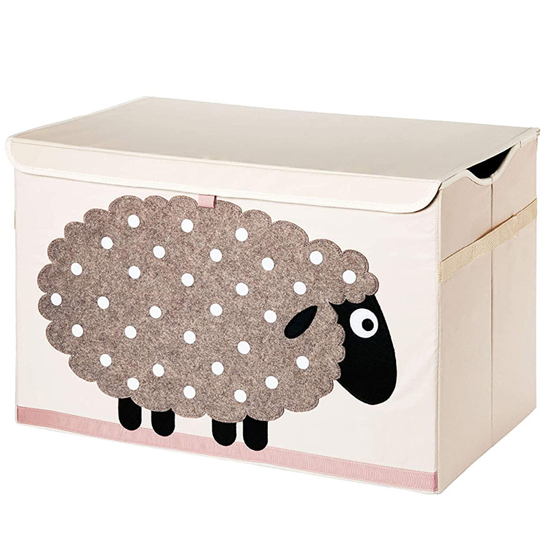 Large Toy Box Chest Storage Organizer with Lid,Collapsible Kids Toys Boxes Basket Bins with Sturdy Handles for Boys and Girls, Nursery, Playroom