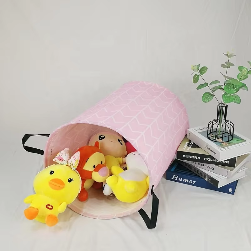 Dirty Clothes Storage Bag Foldale Round Laundry Basket for Bathroom