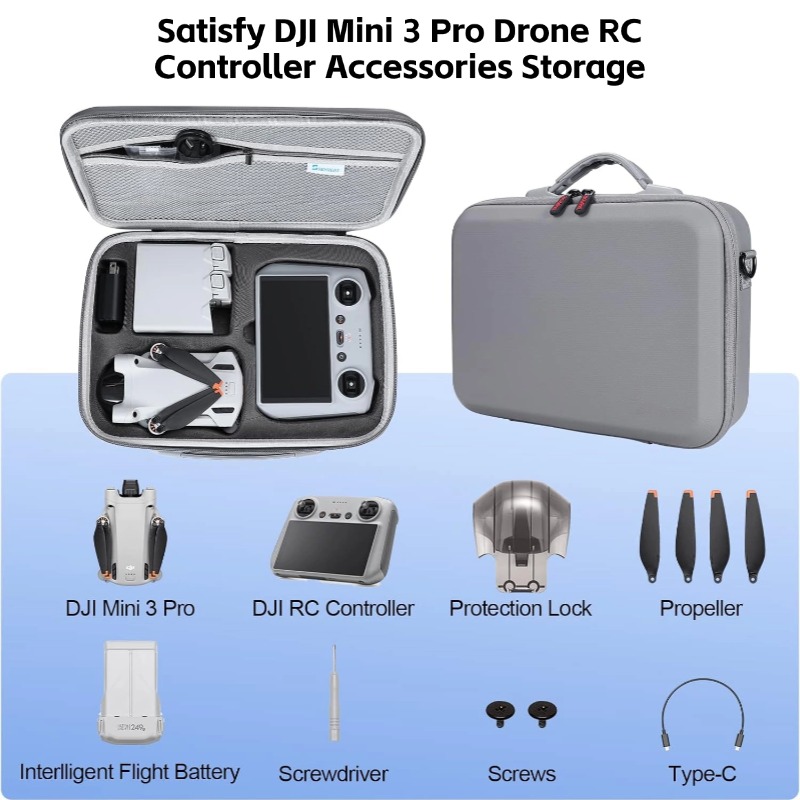 Customized Carry Case PU Leather Hard Compatible for DJI Mini 3/Pro Drone
