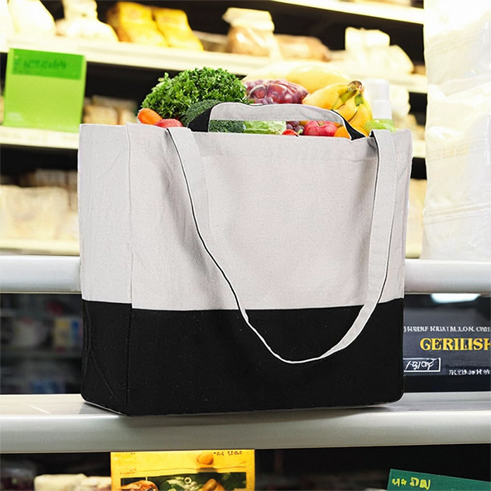 Cotton Two-type Handles Tote Beach Shopping Bag