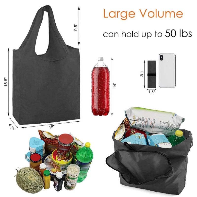 Custom Reusable Grocery Bags Foldable Storage Pouch Shopping Bag
