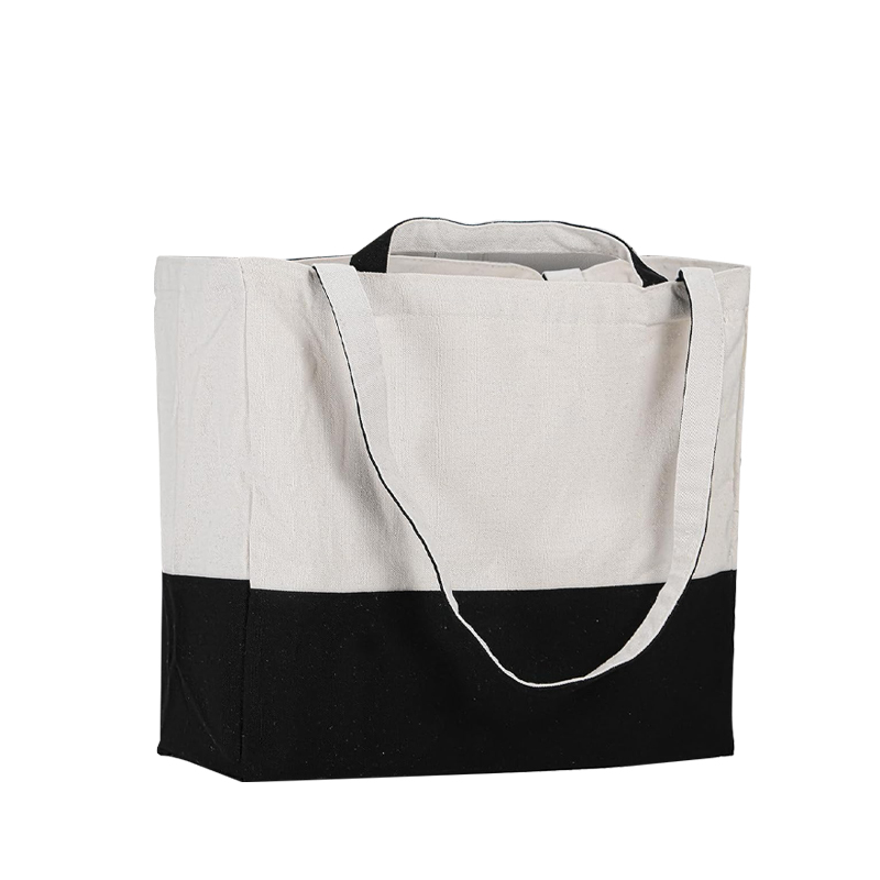 Cotton Two-type Handles Tote Beach Shopping Bag